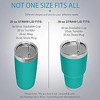 Vista 2 de Tapa con popote para vaso de 30 onzas, tapas de repuesto compatibles con YETI Rambler de 30 onzas, vaso con popote de 35 onzas, sin BPA e