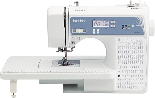 Brother Sewing and Quilting Machine, Computerized, 165 Built-in Stitches, LCD Display, Wide Table, 8 Included Presser Feet, White, 20x12x17