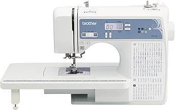Máquina de Coser y Quilting Brother, Computarizada, 165 Puntadas Integradas, Pantalla LCD, Mesa Ancha, 8 Pies de Presión Incluidos, Blanca, 20x12x17
