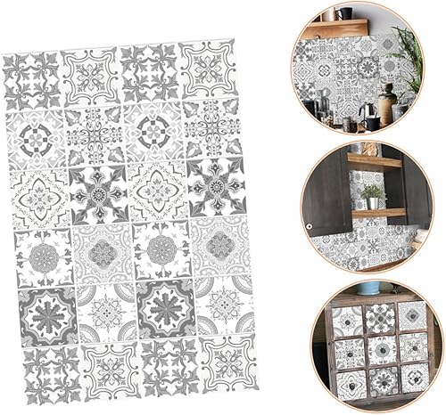 Miniatura 7 de Hemobllo 120 calcomanías de pared de azulejos de ladrillo para el hogar, calcomanías de dormitorio, azulejos, impermeables, decoración retro,