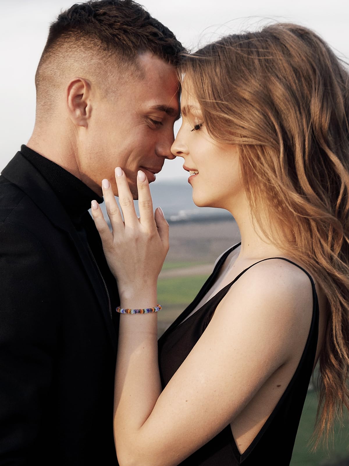 LYGBAOFUL Pulsera de Cuentas de Cristal para Hombre, Piedra de Ojo de Tigre, protección contra la ansiedad, Pulseras curativas, Regalos espirituales Ajustables para Mujeres, Hombres, él, Novio,