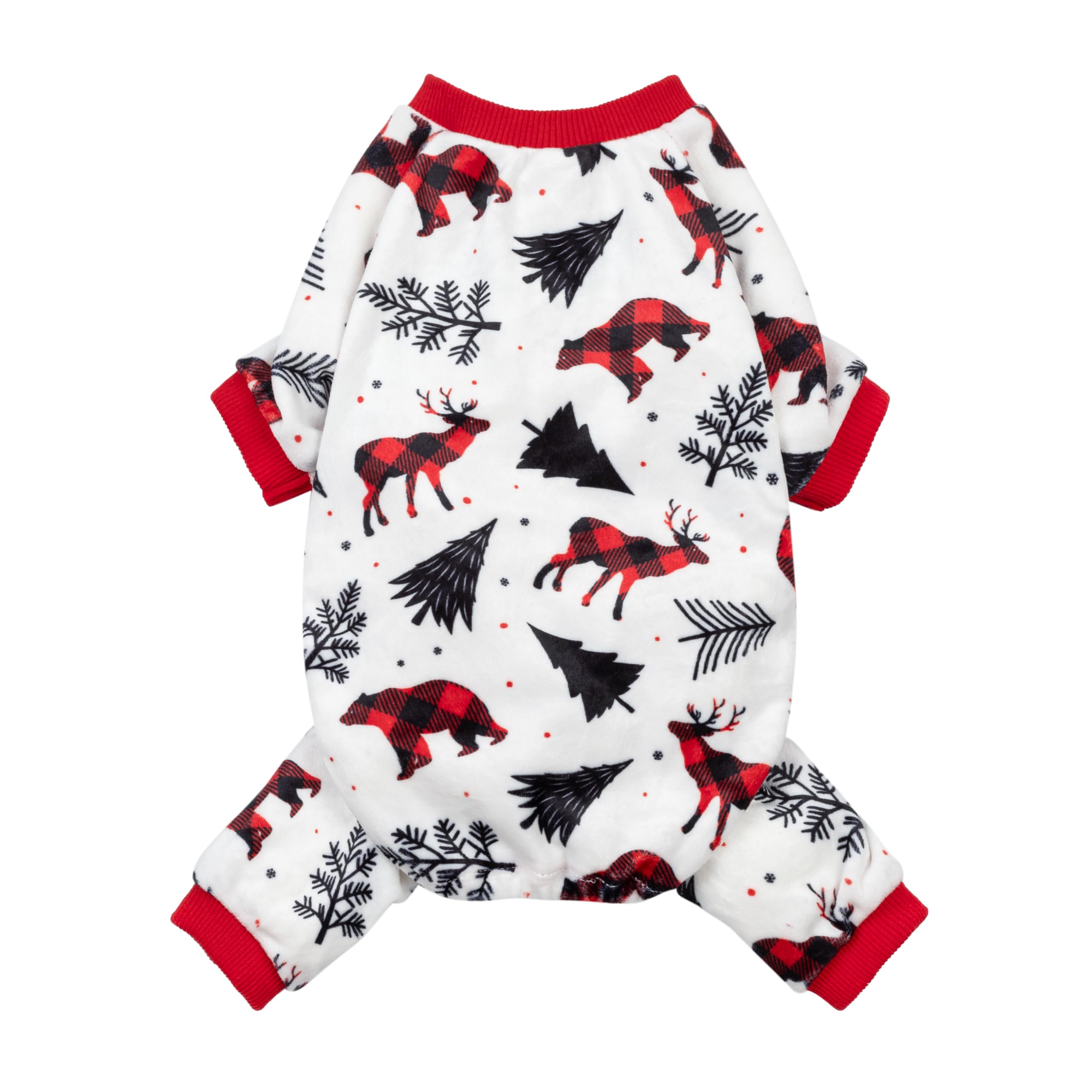 Fitwarm Reindeer Dog Christmas Pajamas, Winter Doggy Clothes for Small Dogs Boy Girl, Fleece Dog Onesie with Feet, Holiday Pet Outfit, Black, White, Red, XXL — image 1