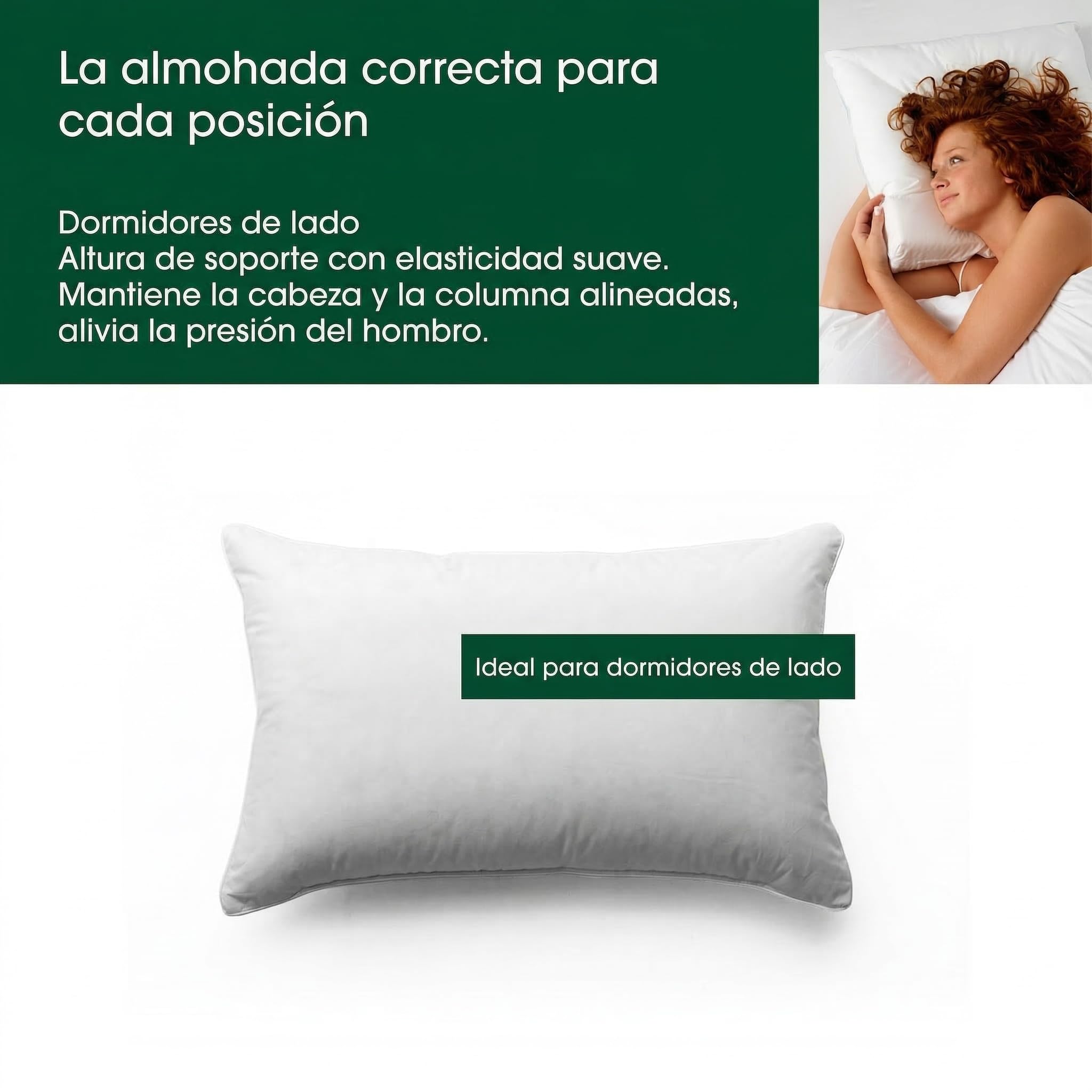 Premium de Luxe Almohada de plumón 50x75 cm - Fabricado en Alemania Almohada de plumas de 100% algodón - Almohada de plumón de 3 cámaras para alérgicos [1er Pack]