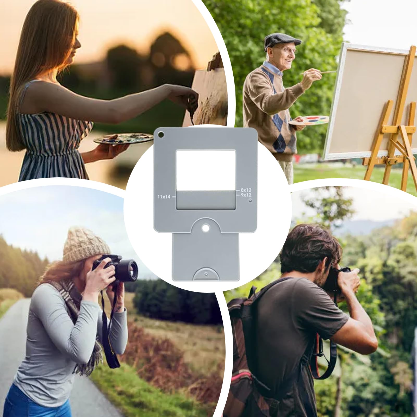 Motivsucher für Zeichnen - Farbisolations View Catcher - Tragbarer Sucher mit Schiebemechanismus für Malerei Fotografie Naturliebhaber Outdoor Abenteurer Garten Erkundung Camping