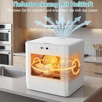 Mini Dishwasher Table Dishwasher for 8 Place Settings 6 Washing Programs [Energy Class B]