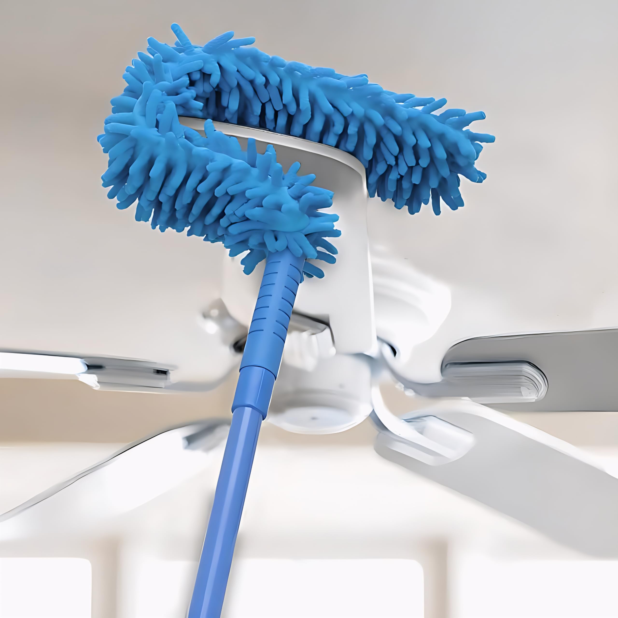 Tridex Ceiling Fan Cleaning Duster with U-Shaped Microfiber Head & Long Handle, 360° Dust Remover for Fan Blades, Washable & Reusable Cleaning Tool for Home & Office (Blue)