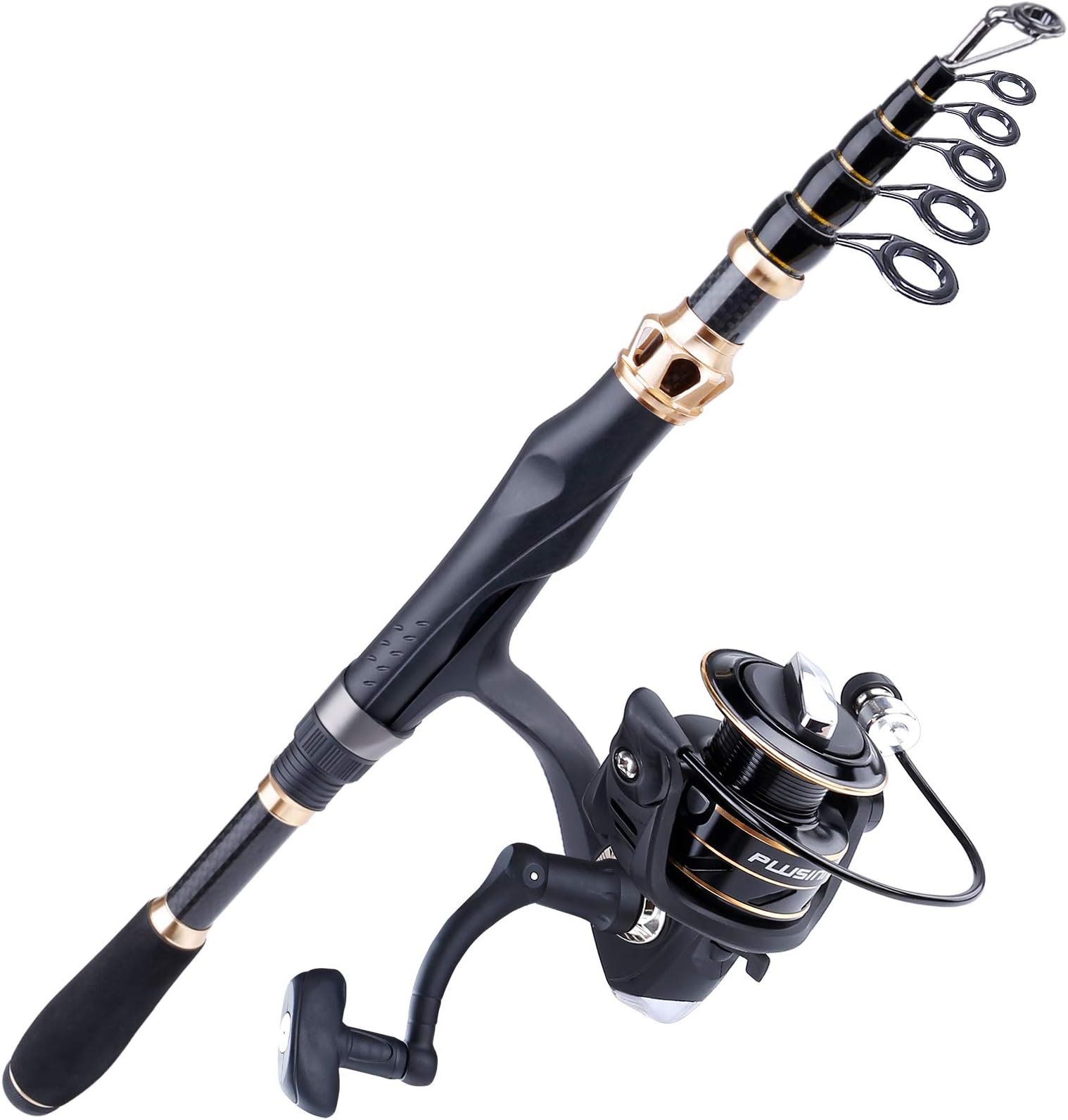 PLUSINNO Fishing Rod and Reel Combos Carbon Fiber Telescopic Fishing Rod with Reel Combo Sea Saltwater Freshwater Kit Fishing Rod Kit