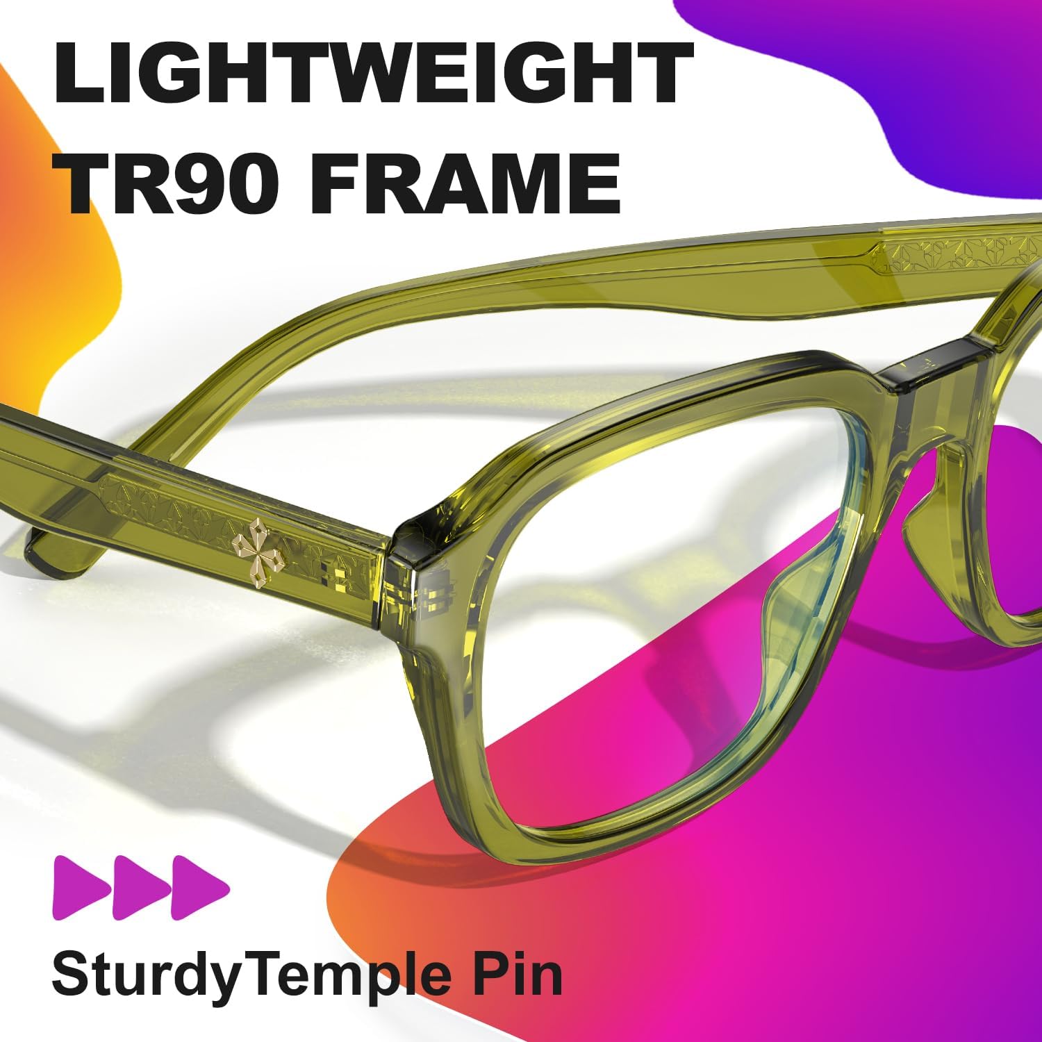 VISOONE Oversized Square Blue Light Blocking Glasses Fashion Computer Eyewear for Women and Men BENNETT - Image 6