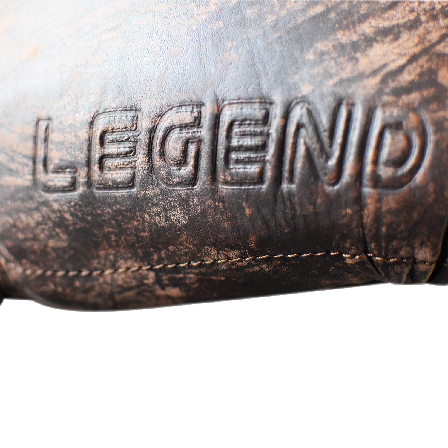 FOX-FIGHT Legend Boxhandschuhe | echtem Leder für Lange Haltbarkeit | Schutz & Stabilität | Boxen Kickboxen Muay Thai Training Sparring MMA | 10 12 14 16 OZ