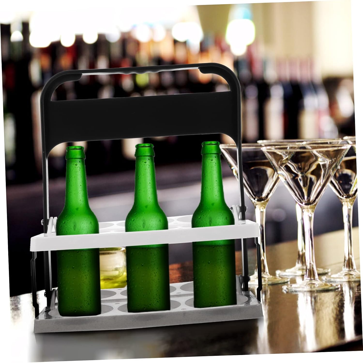 Cabilock Plastic Beer Organizer Beer Carrier Bottle Storage Wine Rack Foldable Basket Kegs Holder