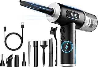Compressed Air Duster & Vacuum Cleaner-3 Gear Adjustable 100000RPM Handheld Car Vacuum/Air Blower,Electric Air Duster with LED Light for Keyboard Electric Devices Cleaning.Replaces Compressed Air Cans