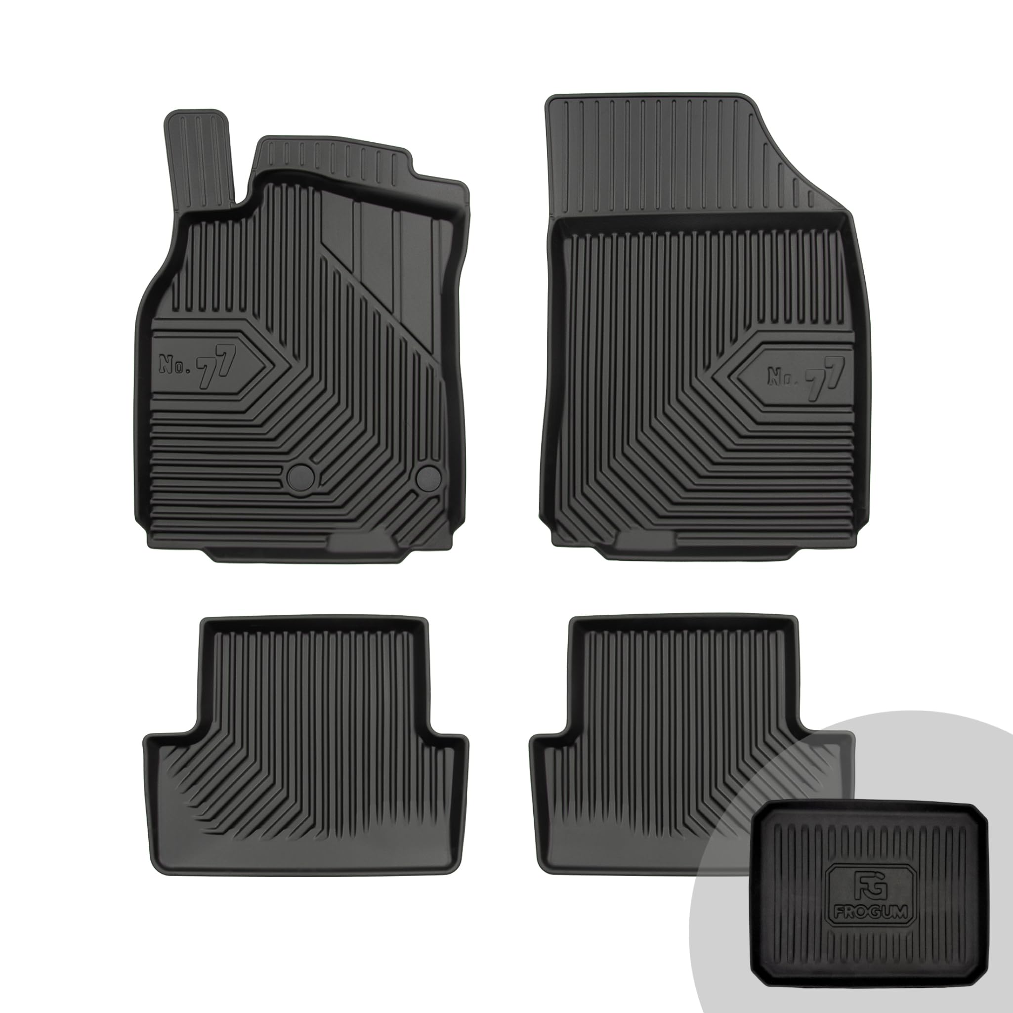 FROGUM No.77 Alfombrillas para Coche Alfombras para Renault Megane III 2008-2015 | Borde Alto | para Todo el año | Tamaño