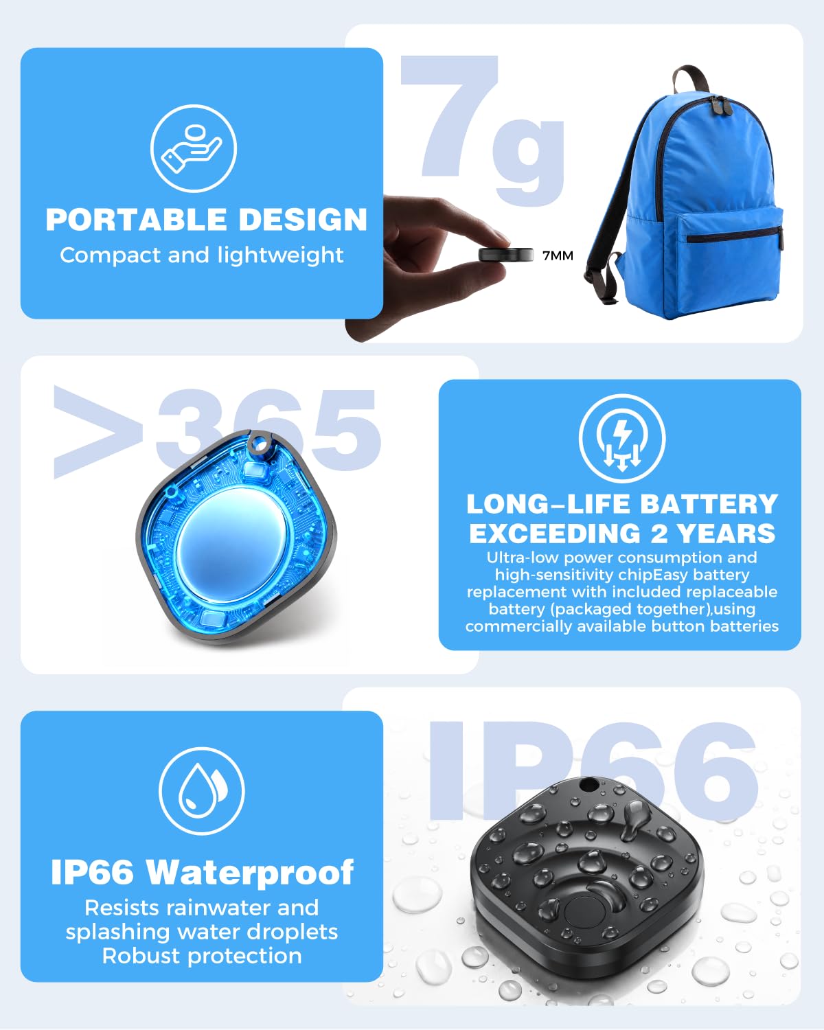 Air Tags pour Android, Air Tags-Lot de 4 étiquettes de suivi d'air avec 6 étuis, autonomie de 2 ans, traqueurs Google et Apple Find pour l'application Google Find Hub et Apple Find My, traqueur de