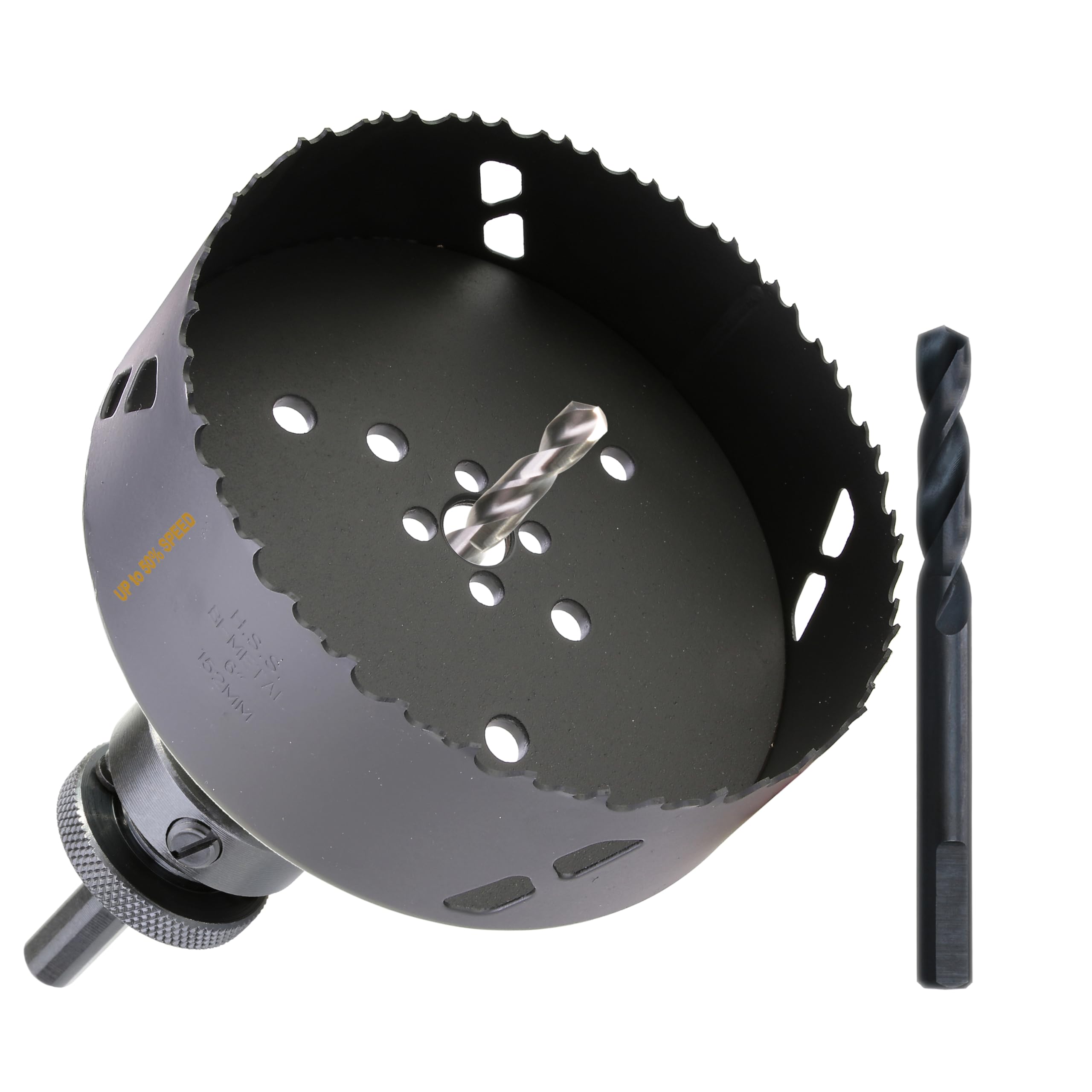 WOWSUPM 6 Inch Deep HSS Bi Metal Hole Saw Cutter with Arbor Heavy Duty Hole Saw Bit Cutting Depth 2.1” for Metal Thick Wood PVC Drywall Aluminum Big