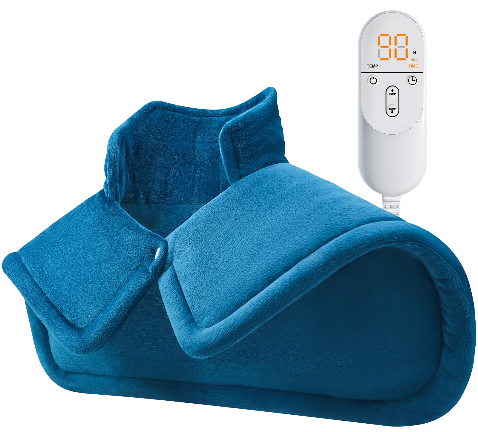 ETRSAIRL Cuscino riscaldante per collo e spalle, regalo per donne, mamma, uomini, papà, compleanno, Natale, 0,9 kg, per dolori al collo, 6 livelli di riscaldamento e 4 spegnimento automatico, blu