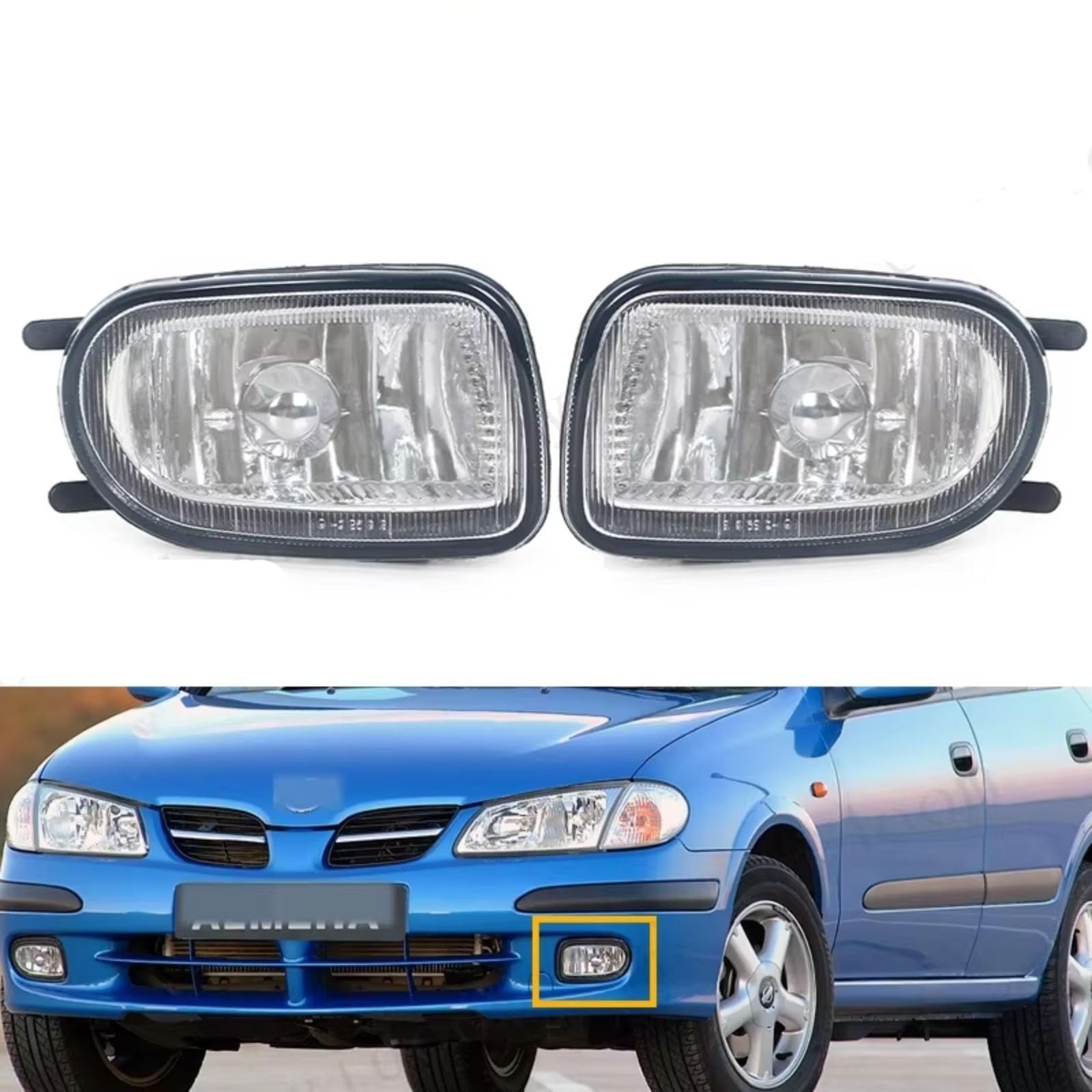 dla Nissan Almera Sunny 2000-2004: Zestaw przednich świateł przeciwmgielnych (lewy i prawy)