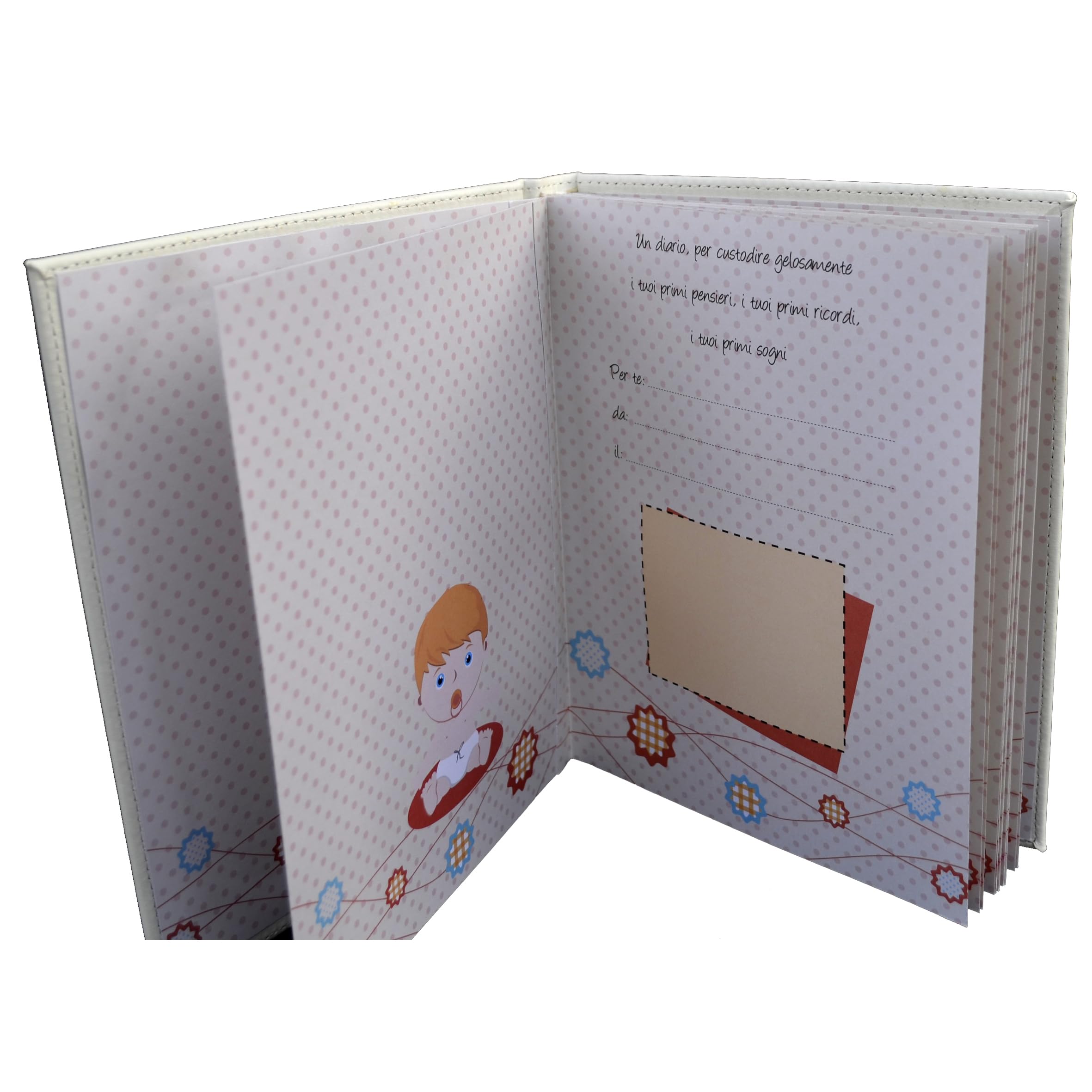 oggettando Benvenuto al Mondo: Set regalo tema Elefantino con Diario, Orologio da tavolo e Sopraculla con Carillon Neonato nascita (Rosa)