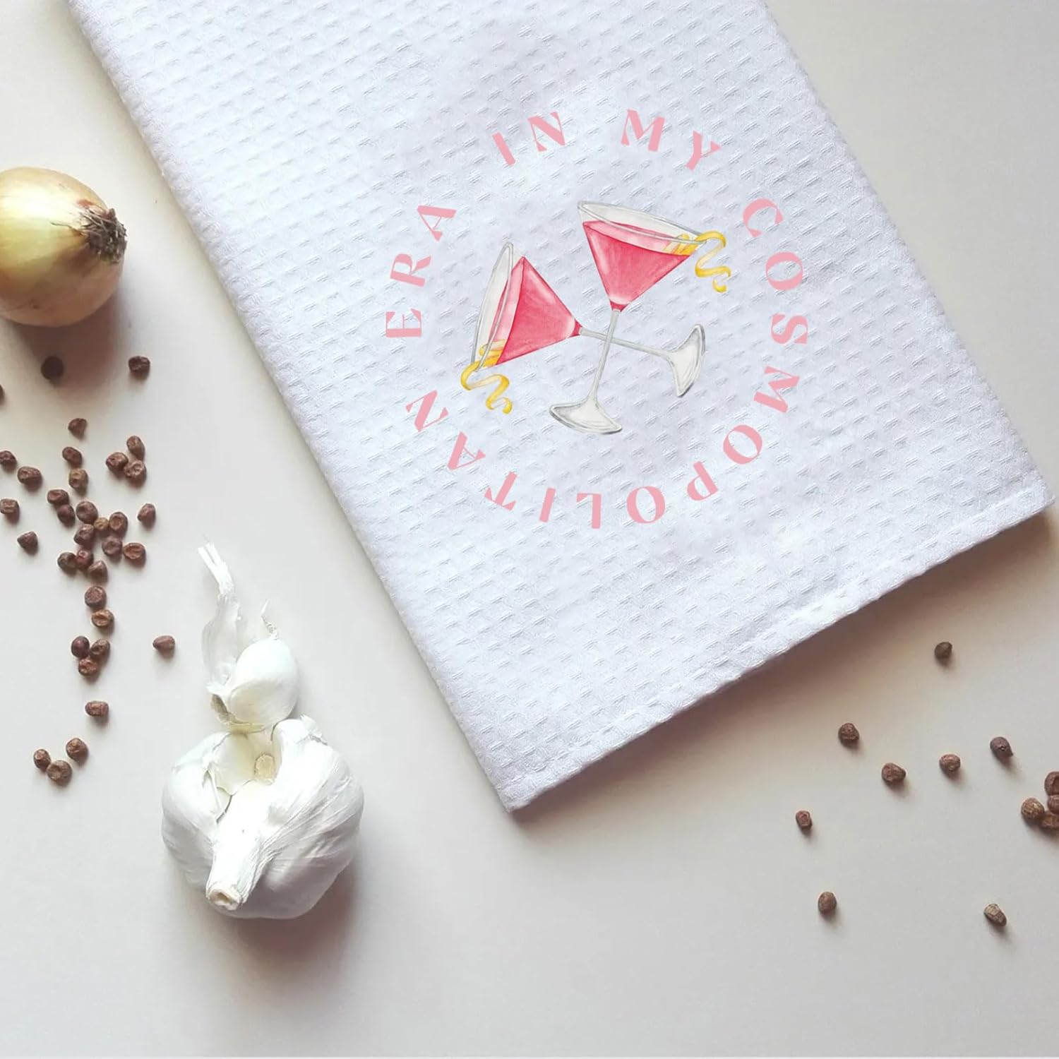 TSOTMO Cocktail Gift Summer Drinking Gift in My Cosmopolitan Era Kitchen Towel Dish Towel Social Club Gift for Women Mother (Cosmopolitan Era Towel) - Image 3