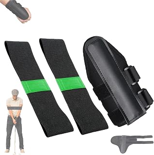 Golf Wrist Correction Trainer Arm Band Set – Golf Swing Training Aid for Improved Alignment & Consistency – Adjustable Wrist Strap & Arm Band for Pros & Beginners