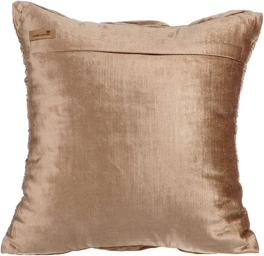 The HomeCentric Pillow Cover, Pearl Beige Pillow Covers 16x16 inch (40x40 cm) Velvet Zippered Pillow Covers, Solid Color, Ruched, Modern Decorative Sofa Pillow Covers Easter - Pearl Beige Beauty