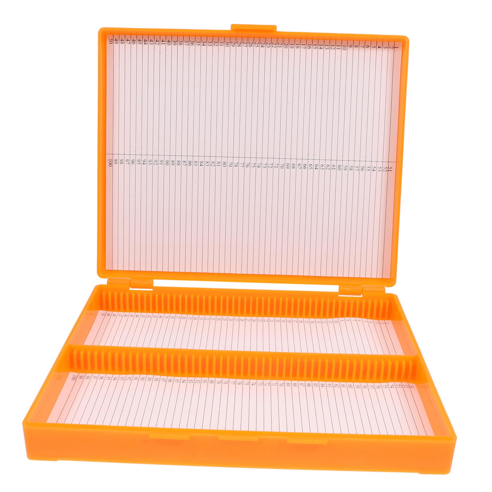 FUNOMOCYA Large Capacity Plastic Microscope Slide Boxes 100 Slides Storage Case Waterproof for Lab Classroom