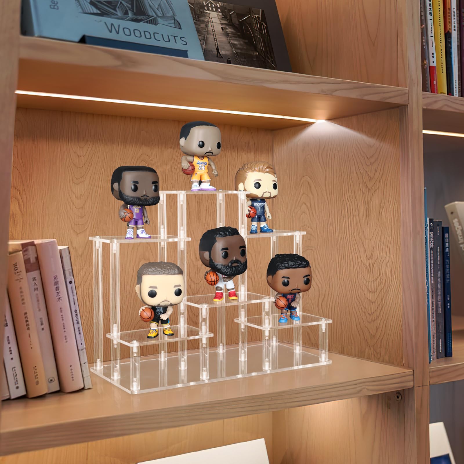 Joody 6 Etagere Presentoir Acrylique Transparent Presentoir Aperitif Buffet, support figurine POP, Etagere Parfum Coiffeuse, Presentoir a Gateau, pour Salon Cuisine Comptoir