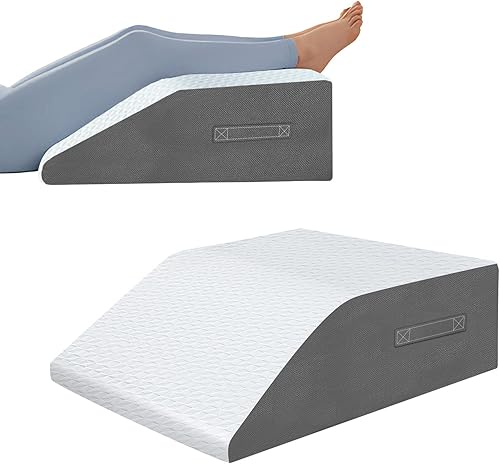 Almohadas de elevación de piernas de 8 pulgadas con espuma viscoelástica, soporte para piernas de cama, almohada de cuña elevada para dormir,