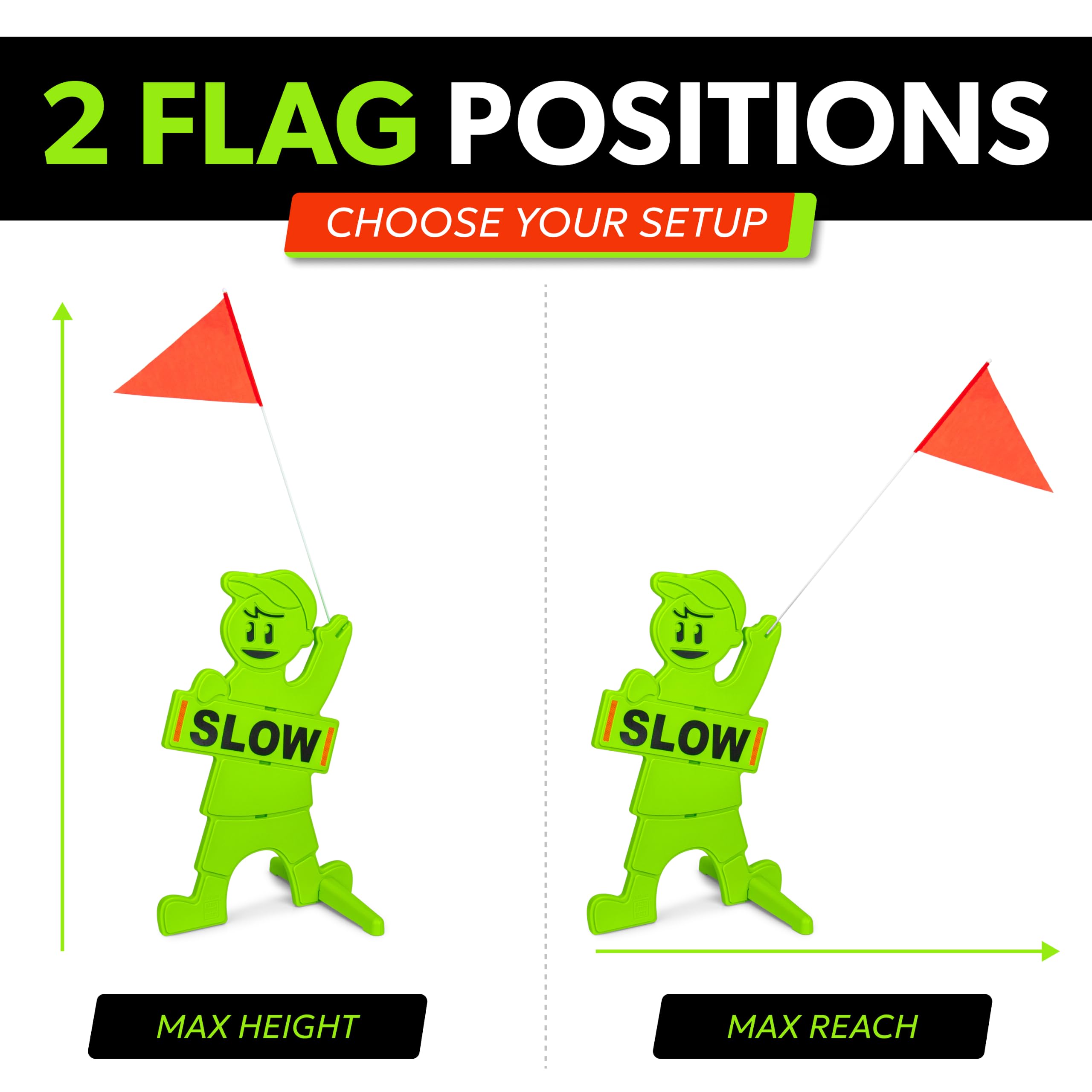 GoSports Kids at Play Safety Sign for Street- High Visibility Slow Down Sign for Neighborhoods with Flag — Amazon image 7