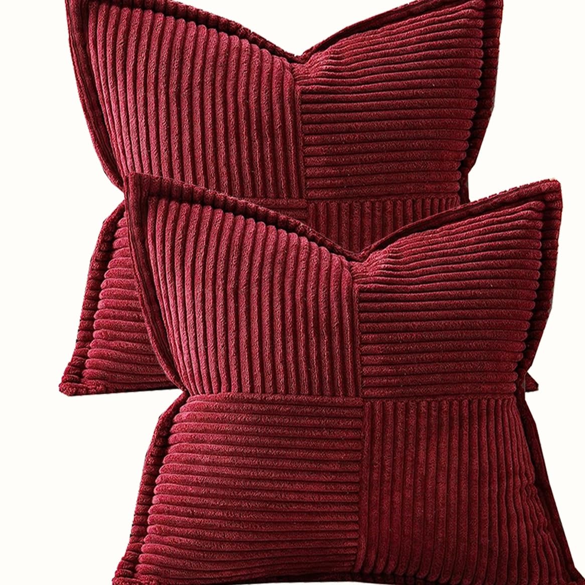 Miecoae A12 Corduroy Soft Decorative Pillow Case 50X50 50X80 70X70 Cm Square Rectangle Cushion Covers Throw Pillow Cover, Home Decorations For Sofa Couch Bed Chair(,80X80cm 2Pack)