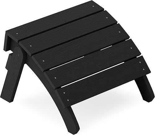 Miniatura 25 de YEFU Adirondack - Otomana para patio, reposapiés Adirondack, reposapiés plegable Adirondack para exteriores, porche, patio trasero, jardín, fogatas