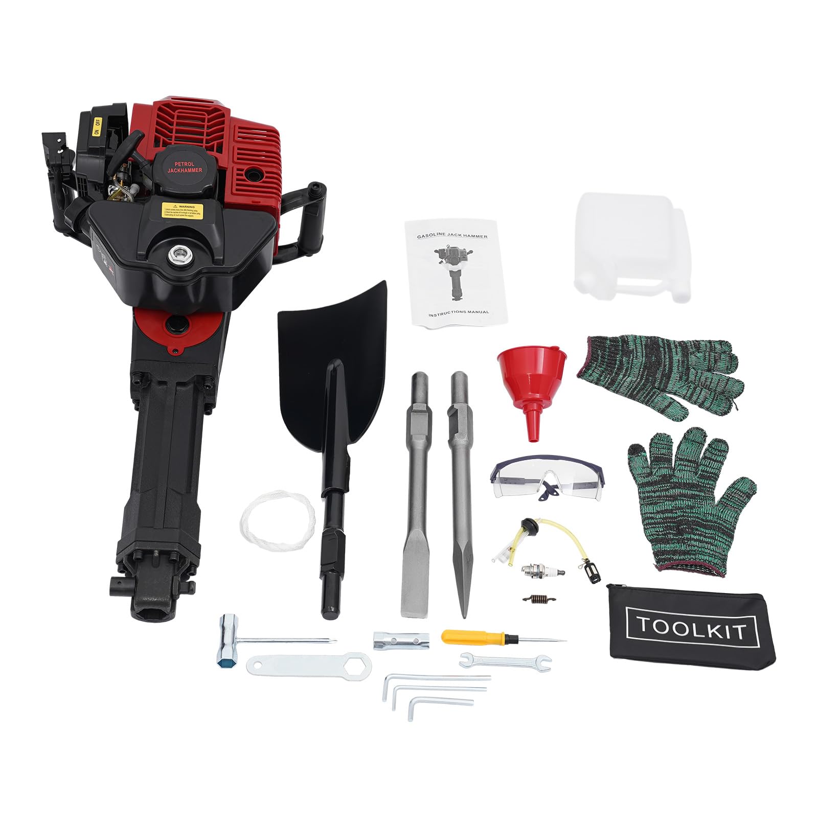 52CC 2-Takt Benzin Gartenbaumgräber handgeführte Baumpflanzschaufel Grabenfräse Garten Baum Bagger luftgekühltem Motor multifunktionale Baumbagger für Bauernhof Baumpflanzung
