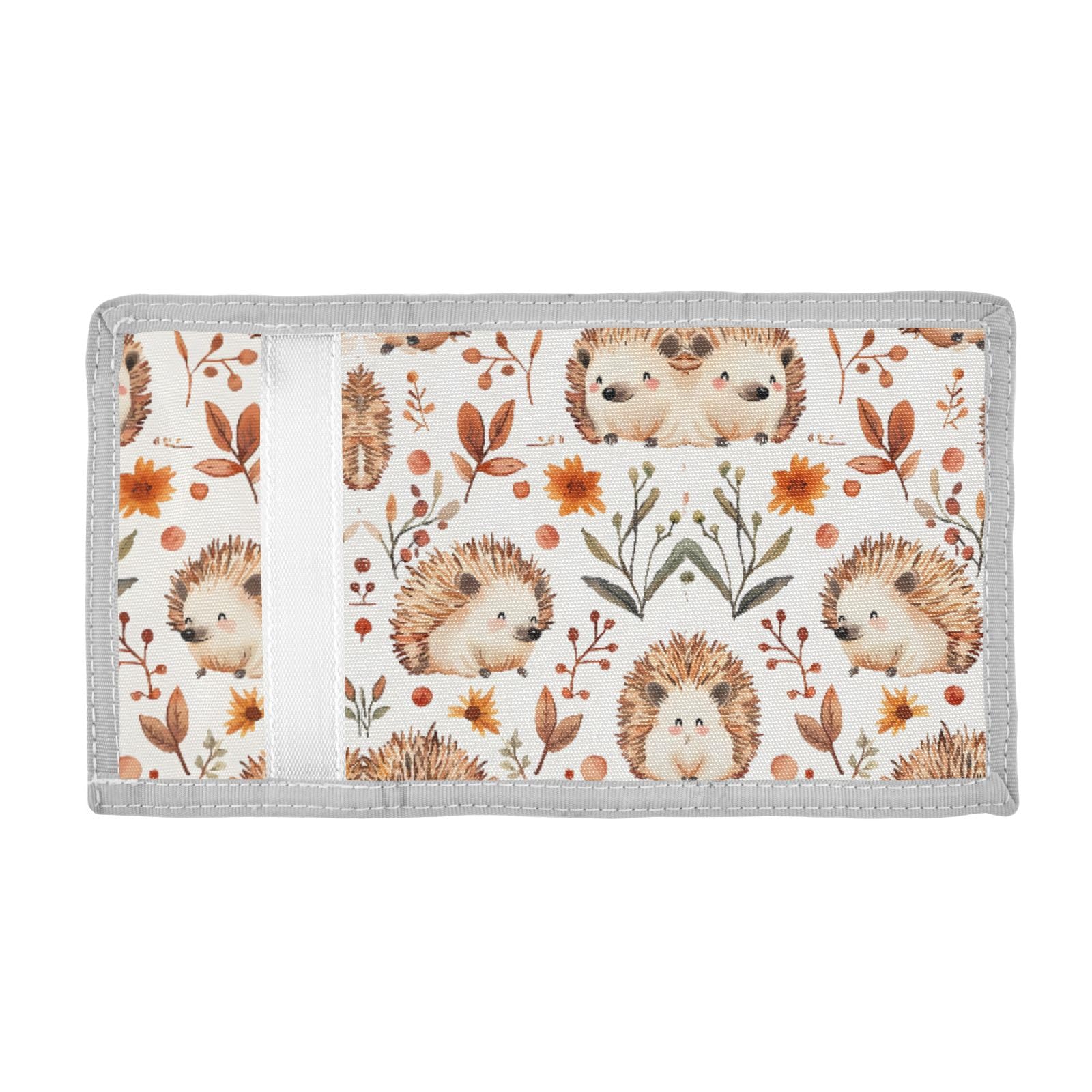 ALAZA Kids Wallets for Boys Girls Toddler Trifold Wallet Children Small Hedgehog Leaves Flower with Zipper Coin Pocket