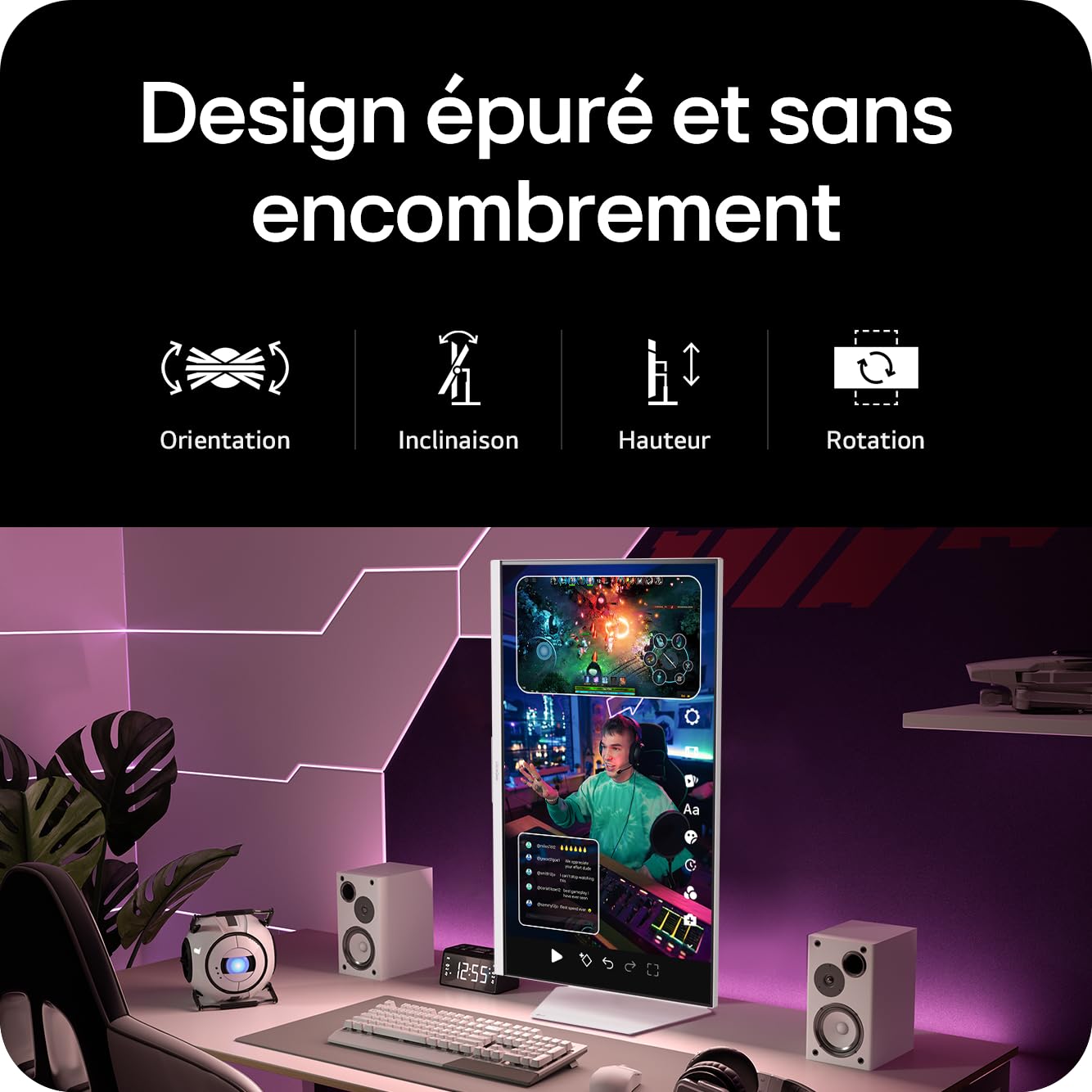 LG Ultragear™ 32GS85Q-B.AEU Ecran PC Gaming 32" - Dalle IPS résolution QHD (2560x1440), 1ms 180Hz, HDR 10, DCI-P3 98% (CIE1976), AMD FreeSync, Compatible NVIDIA G-Sync