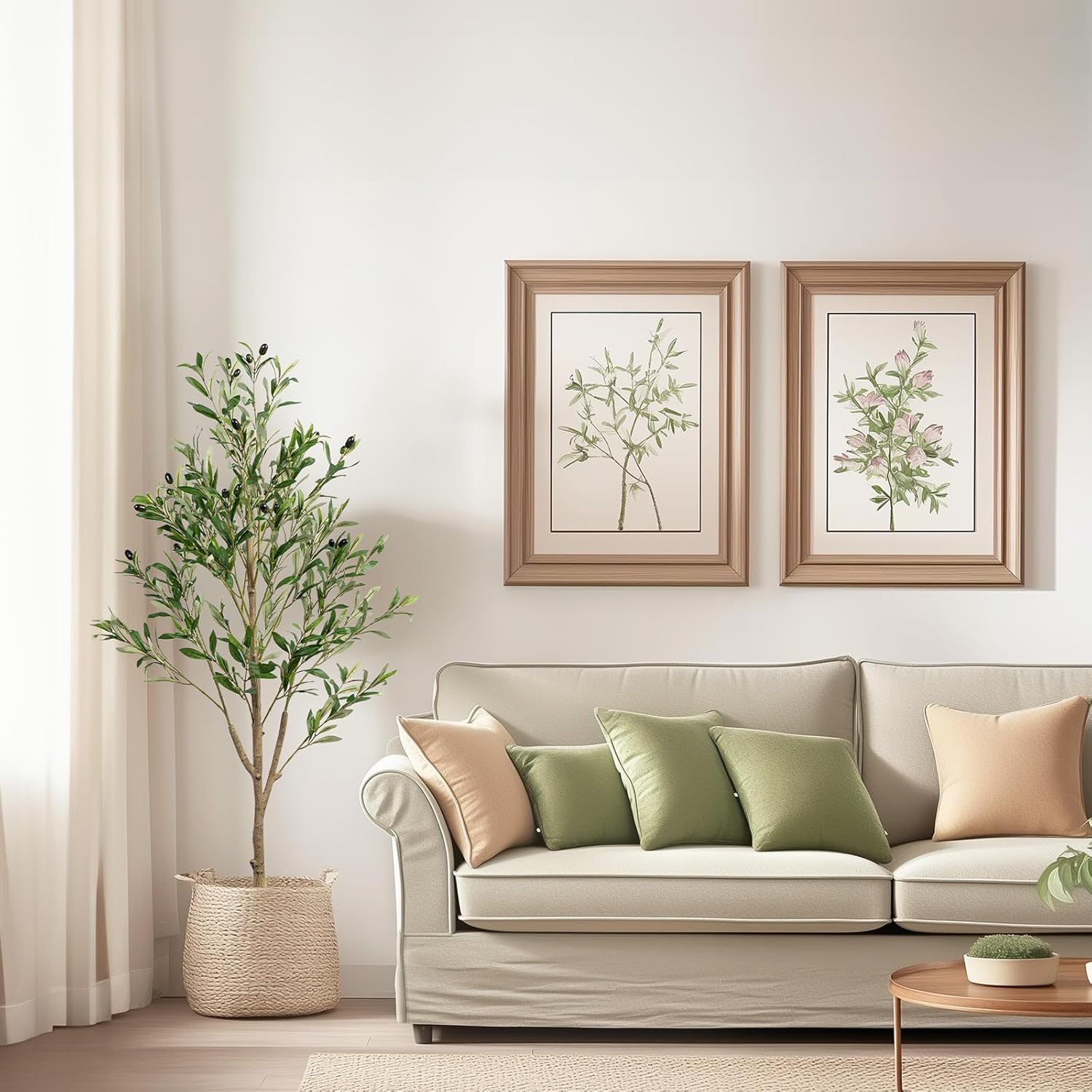 4FT Artificial Olive Tree, Indoor Faux Olive Tree Fake Potted Silk Olive Tree Plants with Lifelike Branches & Fruits for Home Office Decor