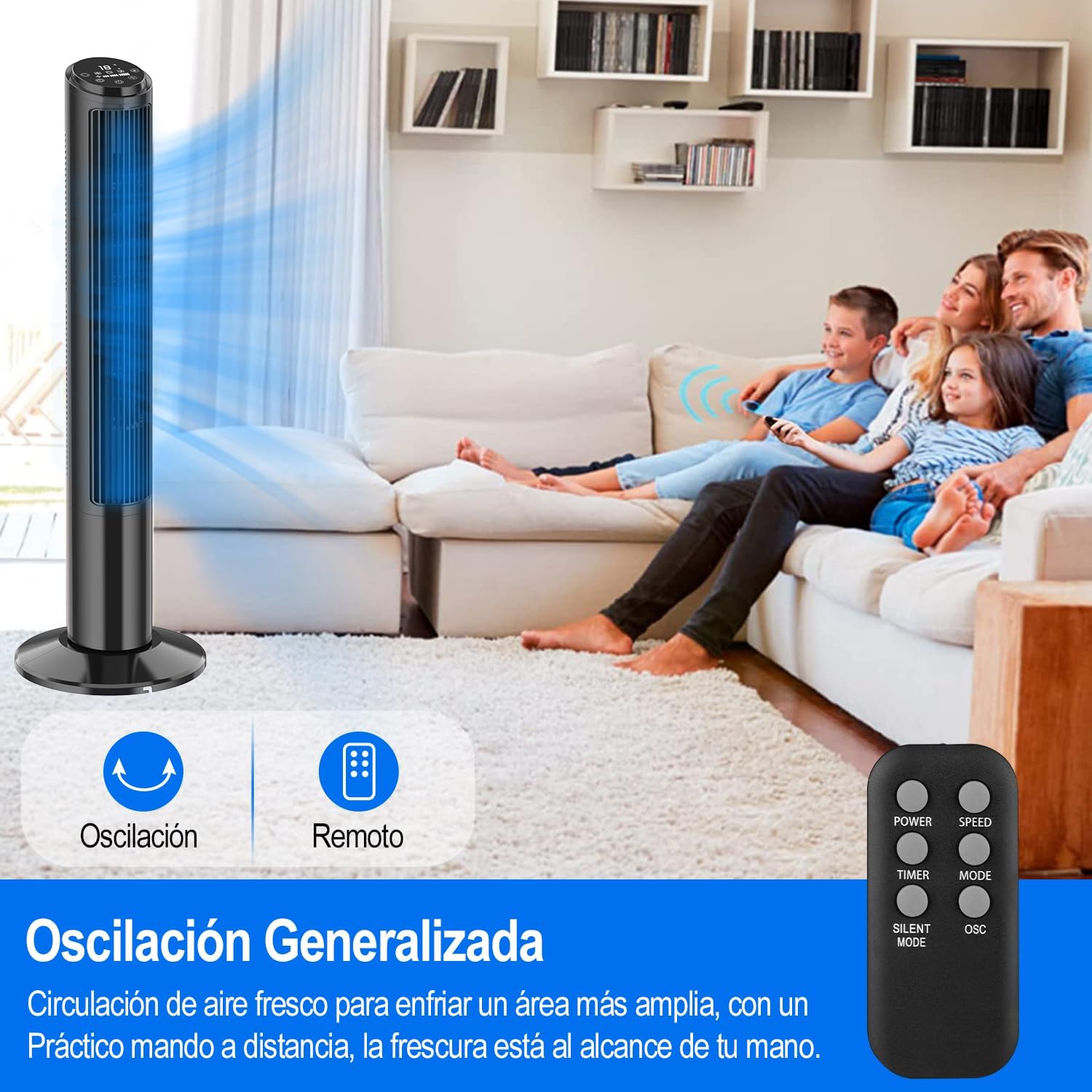 Hivento Smart Tower Fan silent operation for sleep