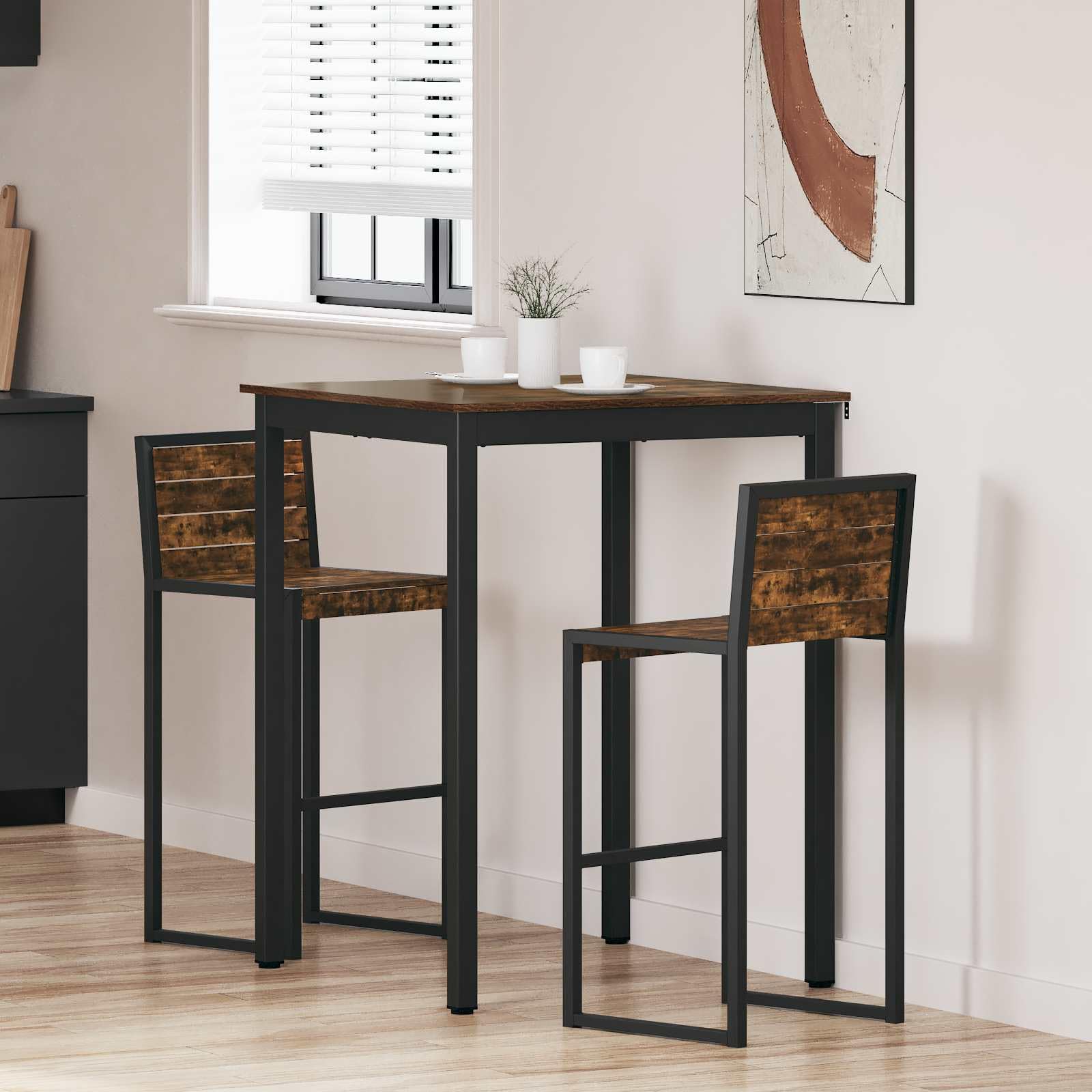 Table haute en bois parfaite pour vos repas de fête en famille