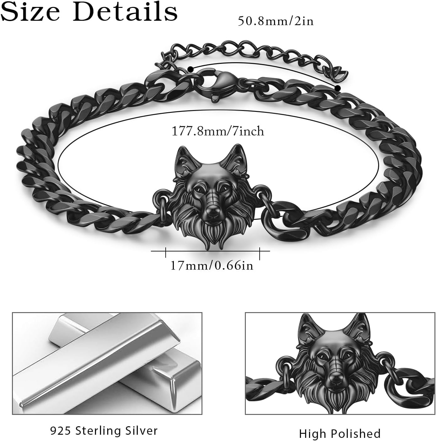 Animal Bracelet for Women 925 Sterling Silver Koala/Lion/Wolf Bracelet Animal Jewelry Gifts for Women Wife Daughter
