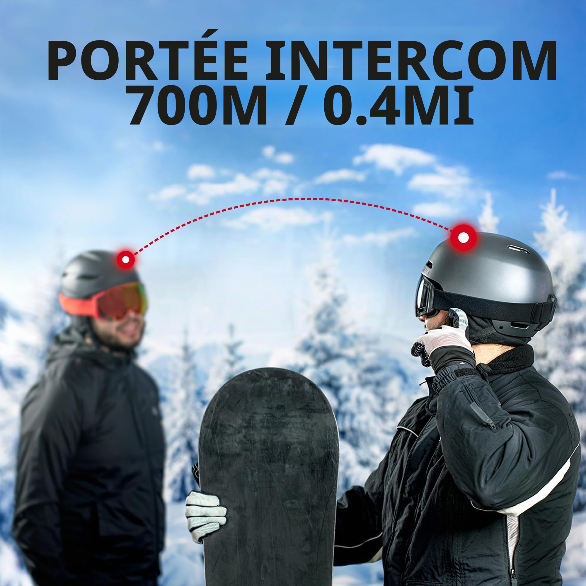 Sena Snowtalk 2 - Appareil Bluetooth Universel pour Casques de Sport d'hiver avec intercom intégré