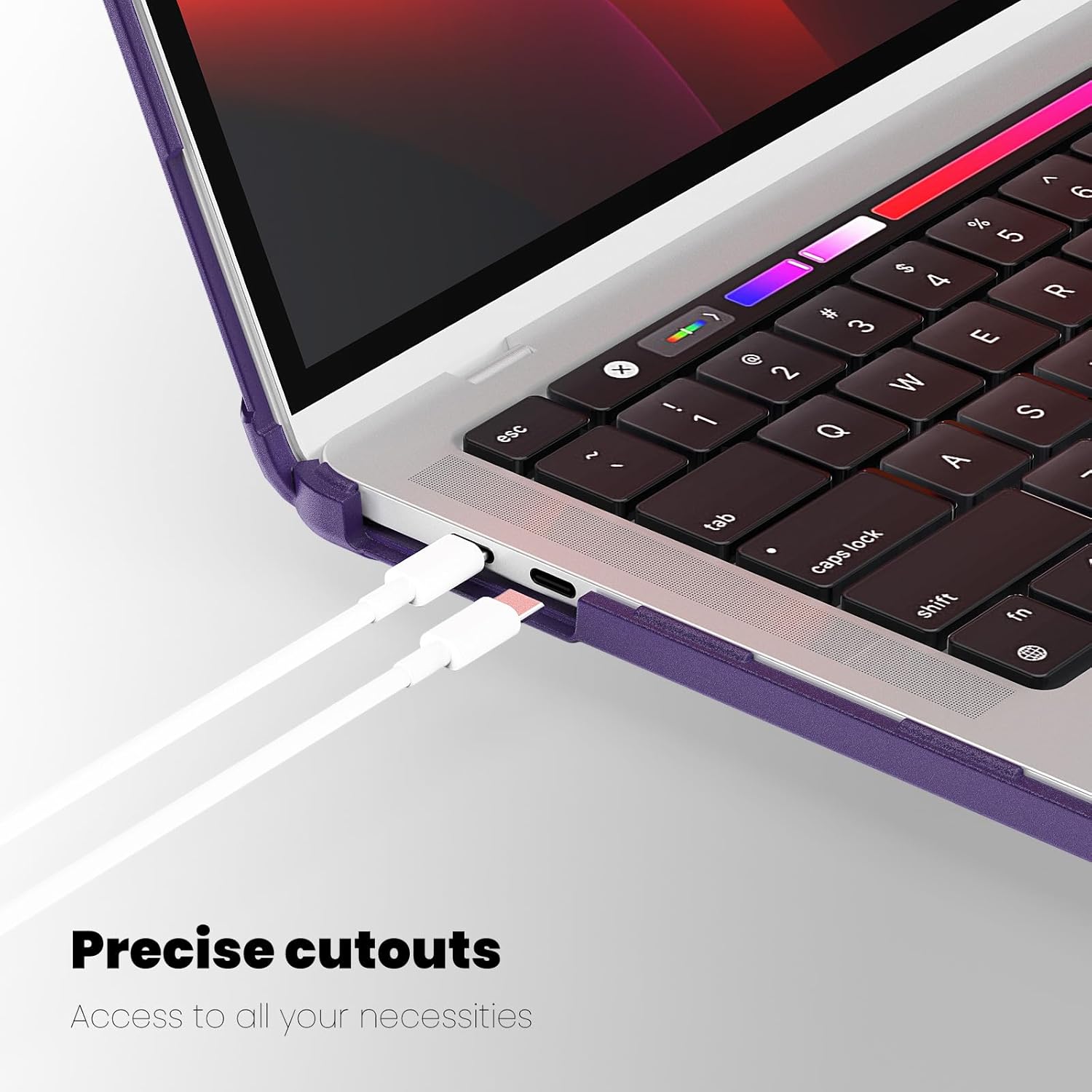 DTangLsm for MacBook Pro 13 inch Case 2024 2023-2016 M2 M1 A2338 A2289 A2251 A2159 A1989 A1706 A1708 Heavy Duty Plastic Hard Shell Rugged Protective Case with Fold Kickstand&Keyboard Cover, Purple - Image 6