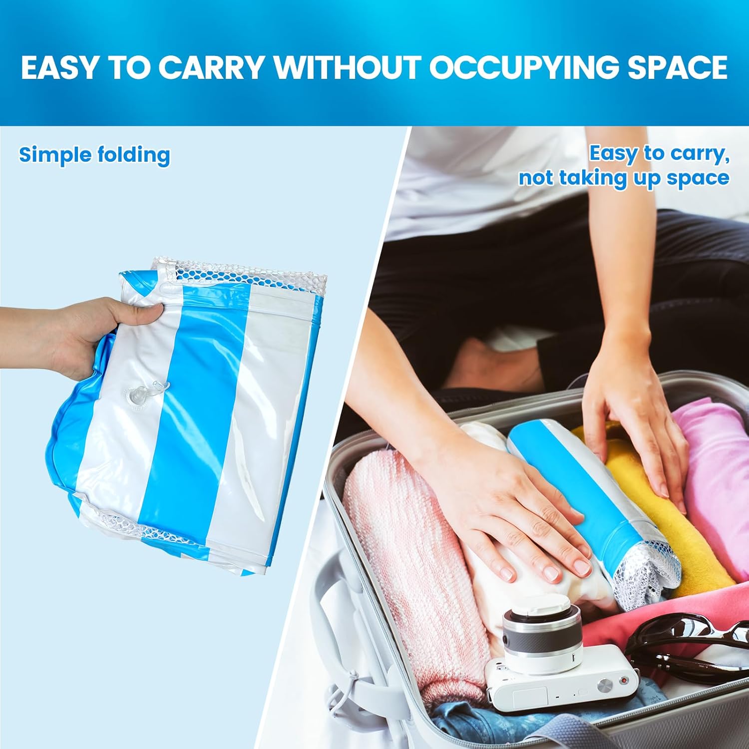 2 Pack Inflatable Pool Floats 4-in-1 Pool Hammock with Bottom Mesh 3 Tubes Inflatable Hammock for Adults,Portable Floating Chair Bed for Travel, Swimming Pool Hot Tub - Image 6