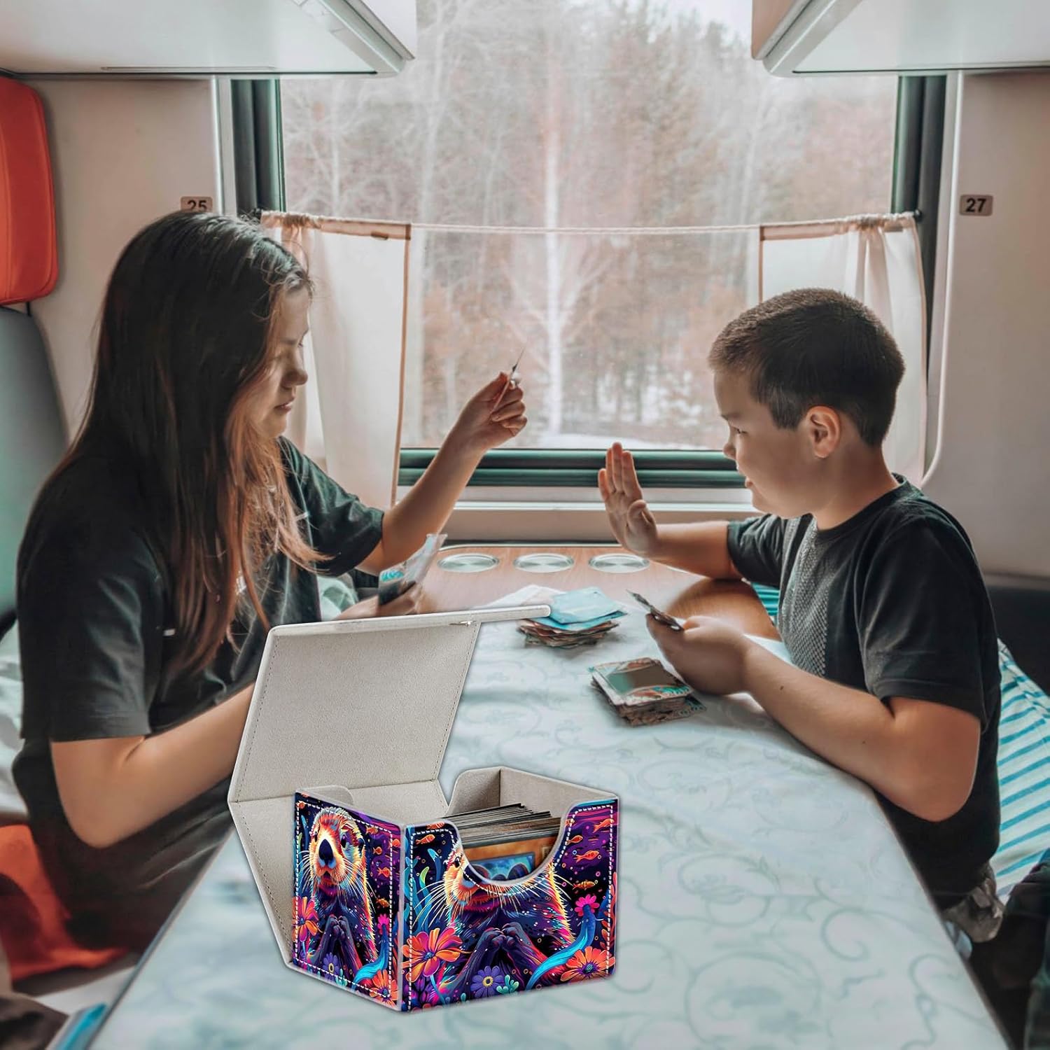 for MTG Card Storage Solution - for MTG Card Box and Commander Decks, High Capacity Anime Card Sleeves for Mtg Deck Box, Designed Specifically for Mtg Players, Flower Sea Otter