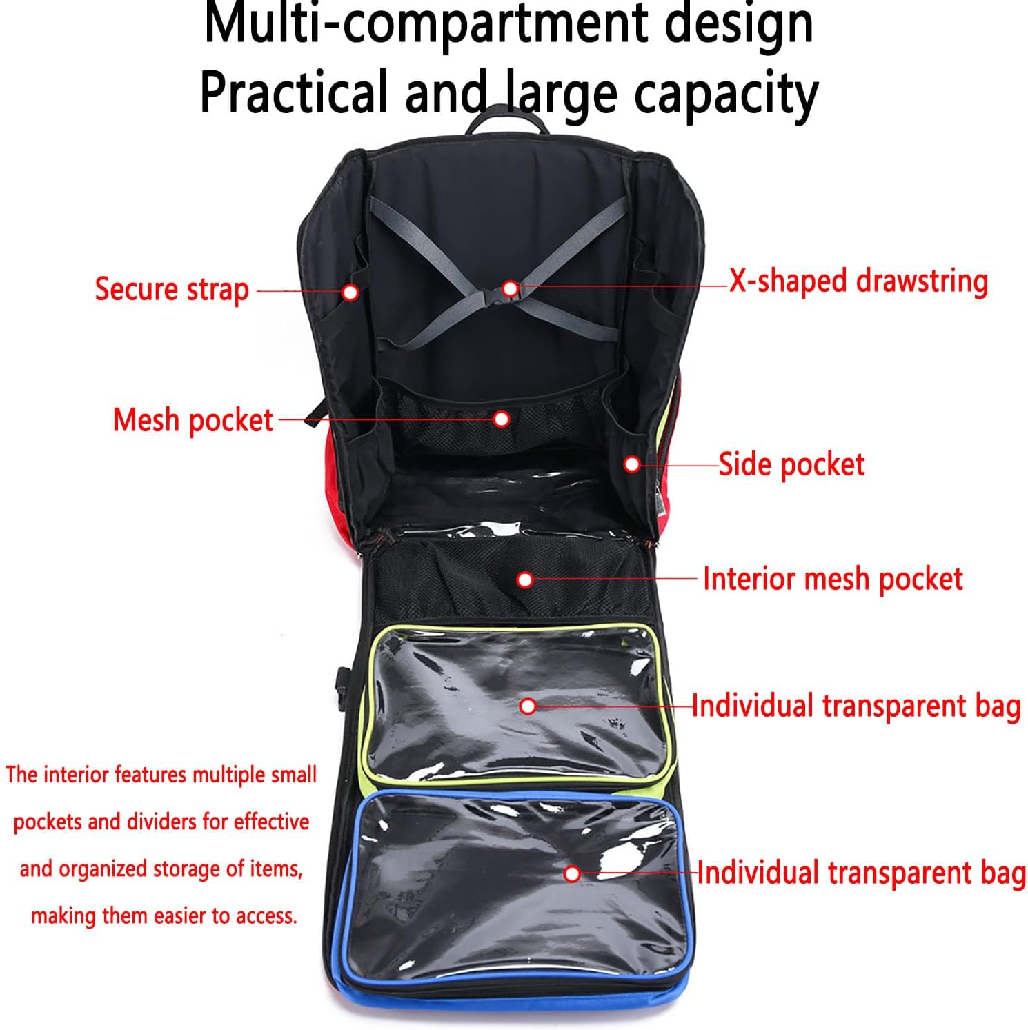 First Aid Backpack - Large Capacity Kit with Organized Storage & Foldable Shoulder Strap for Emergency Response and Safety Personnel