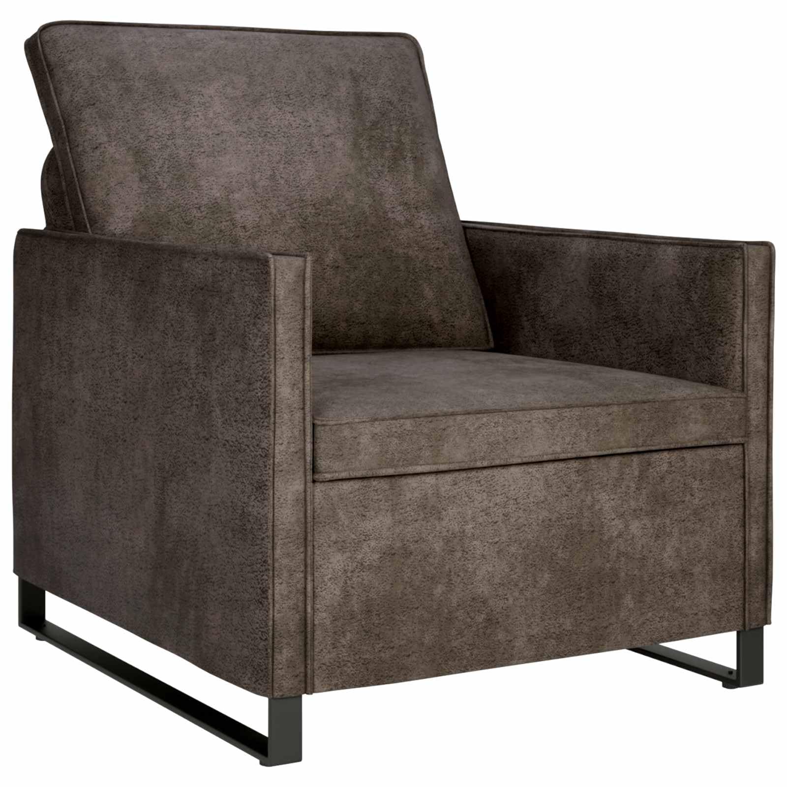 Sofá individual gris oscuro ante sintético 70 x 81 x 82 cm Sillón