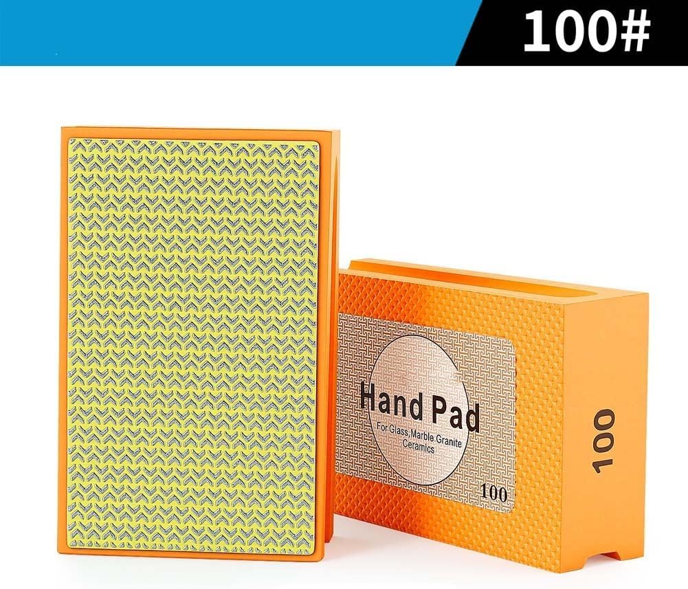 Electroplating Foam Backing Pad Set Wet/Polishing & Sanding – 4-Piece Grit 60/100/200/400 Emery Sponge Block, 95 x 60 x 30 mm, Compatible with Glass, Wood, Marble, (100 Grit)