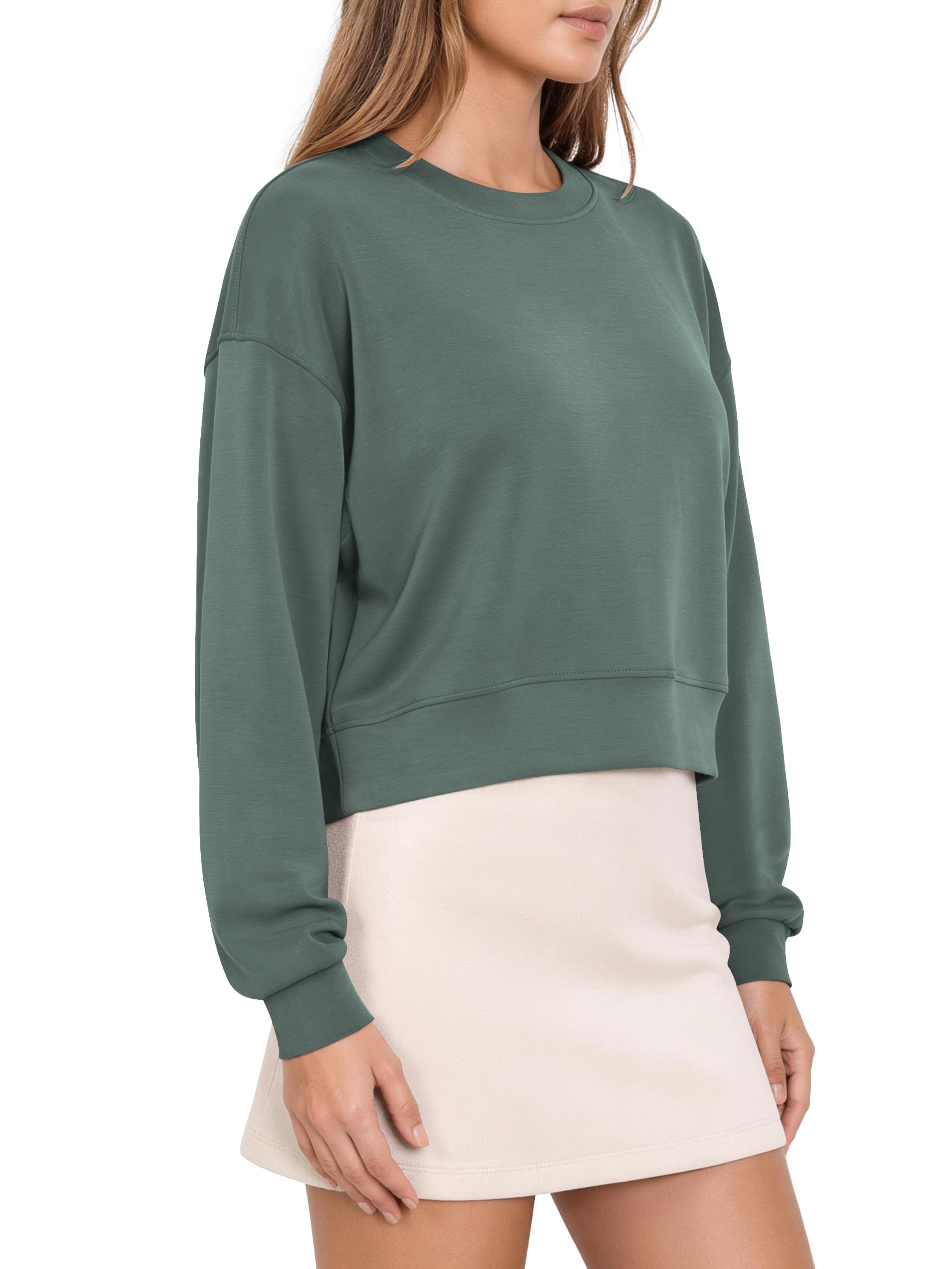 ODODOS Modal Soft Cropped Sweatshirt