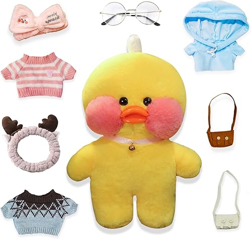 Miniatura 1 de LALAFANFAN Peluche de pato de 118in 8 accesorios Kawaii regalos de cumpleaños rosa azul