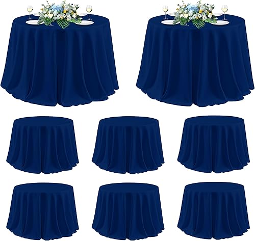 Miniatura 73 de sancua - Manteles blancos rectangulares, paquete de 8 manteles para mesas de 6 pies - Fundas de mesa lavables de poliéster para bodas, fiestas de