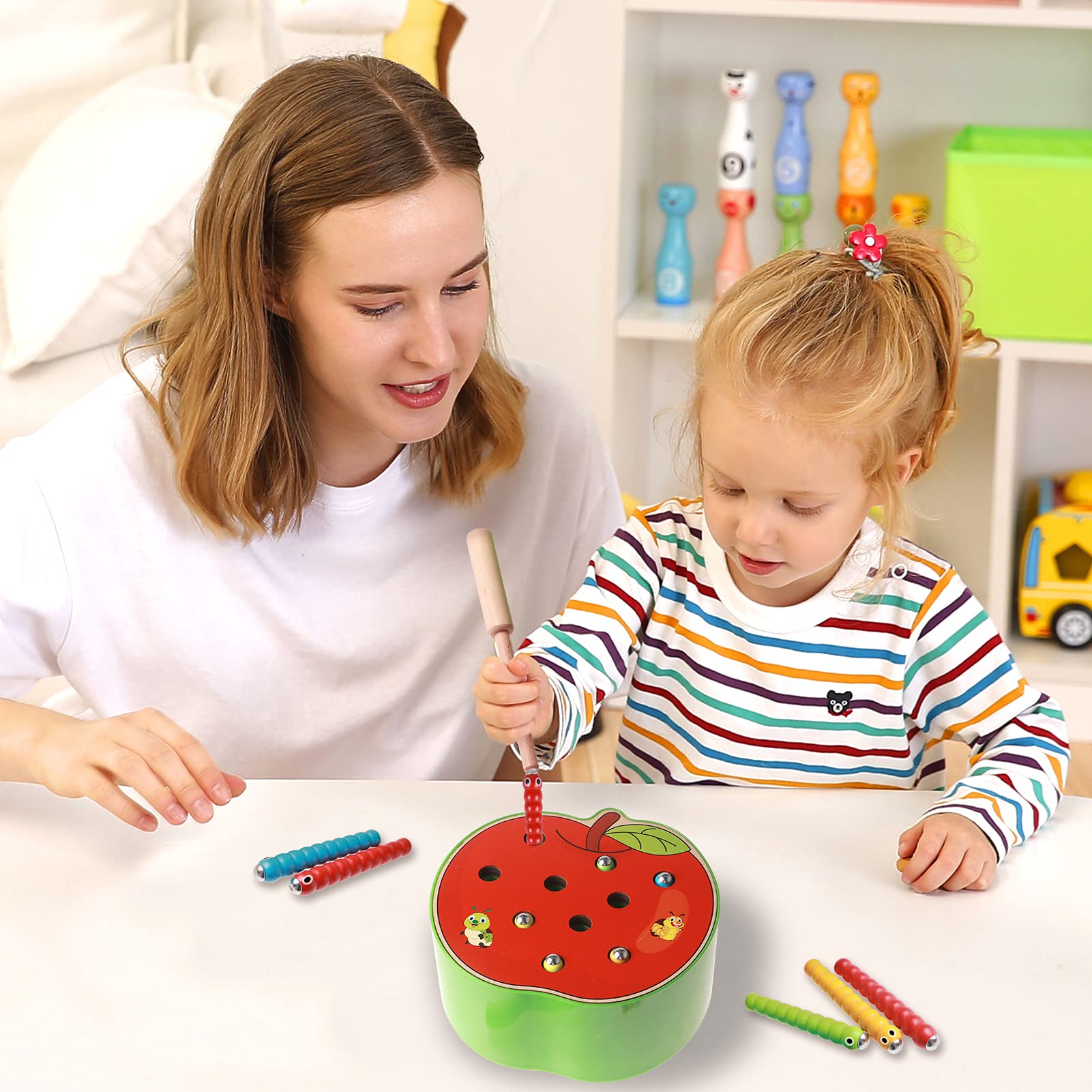 Uping Magnetisches Angelspiel 'Wurm Fangen' – Zahnarzt-Lernspiel Für Kinder Ab 3 Jahren