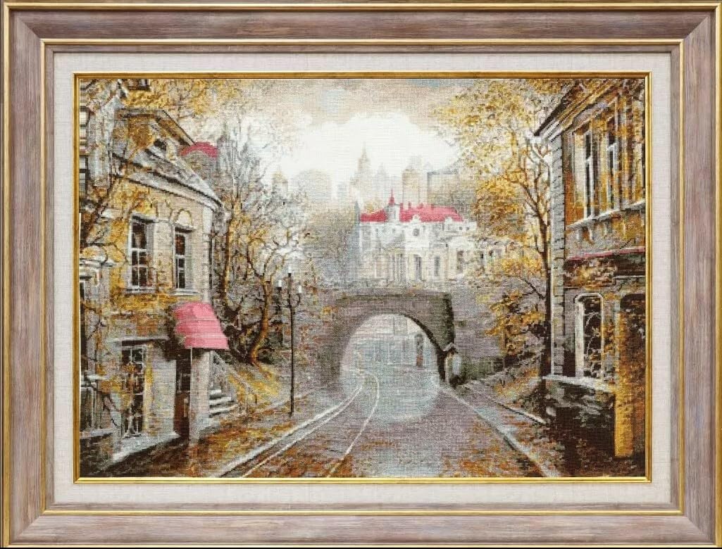 Golden Fleece Kits de bordado de punto de cruz para ciudades adultas, vistas y paisajes lanales - Taganka 40 × 56.5 cm/15.75 × 22.24 ″ 18 unidades