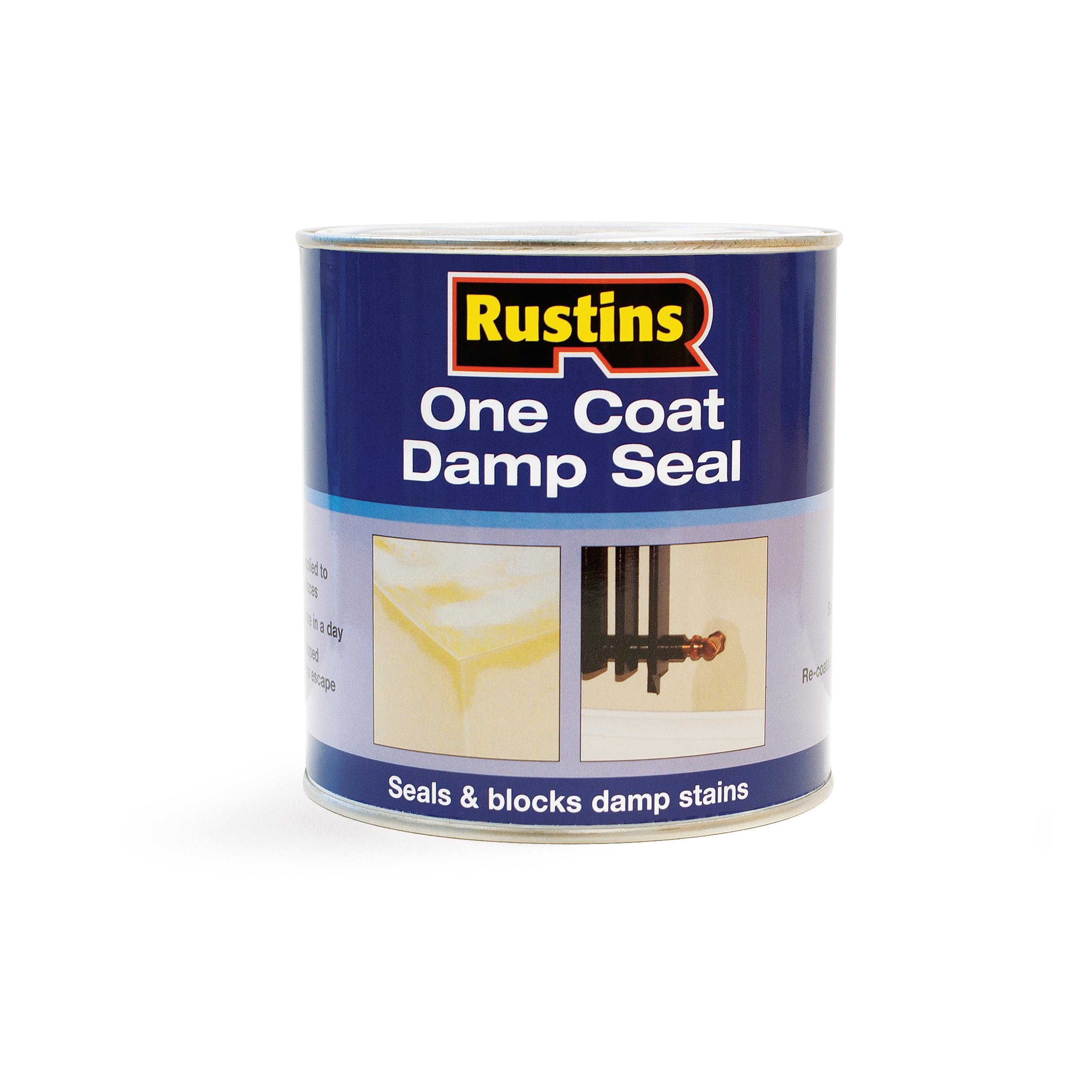 Rustins White Damp Seal Paint – Water-Resistant Primer For Walls And Ceilings, Effectively Seals Damp Stains, Quick-Drying And Easy To Apply For Long-Lasting Results 1L